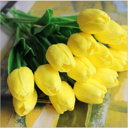 Last Day Promotion! 🔥Outdoor/Indoor UV Resistant & Waterproof Faux Tulip Bouquet 10Pcs Artificial Flower Decor ✅