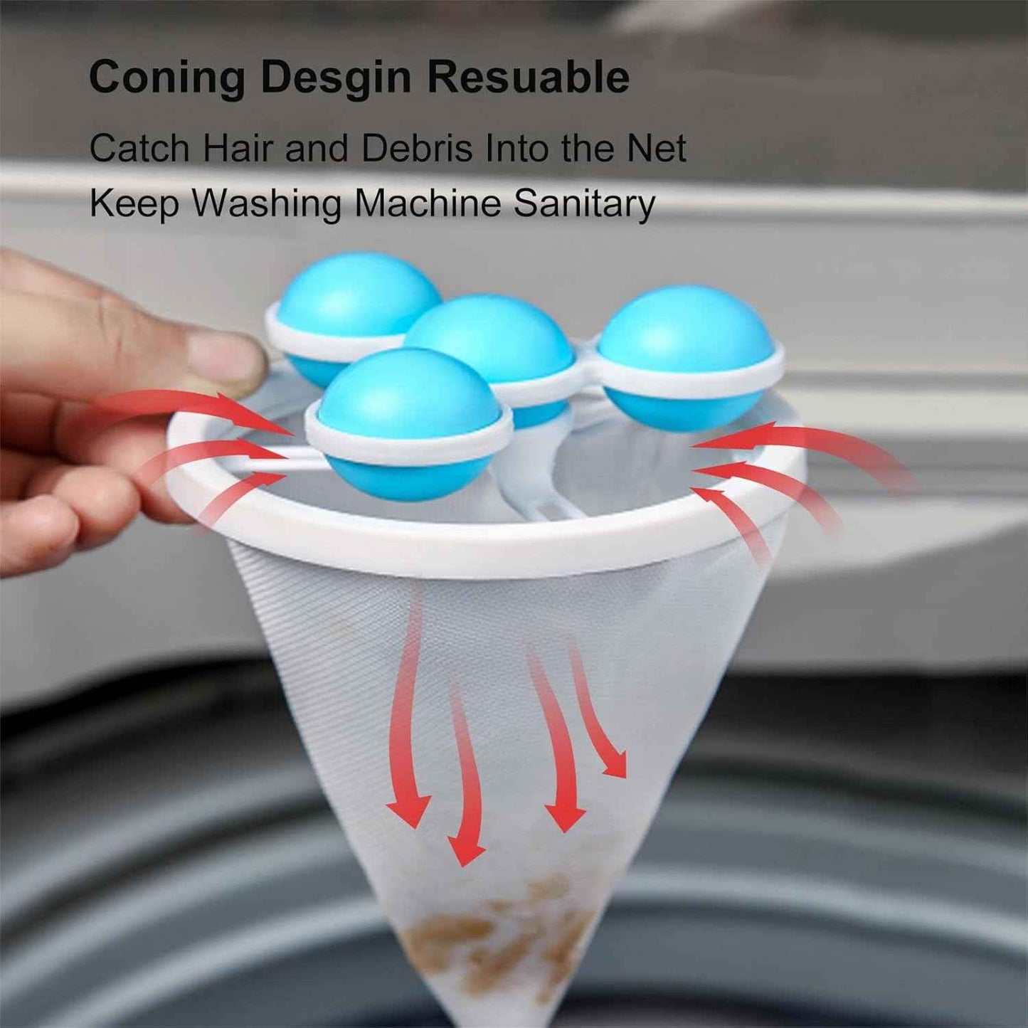 🧺 Hair Filter Bags for Laundry | Floating Lint Catcher 3-Pack