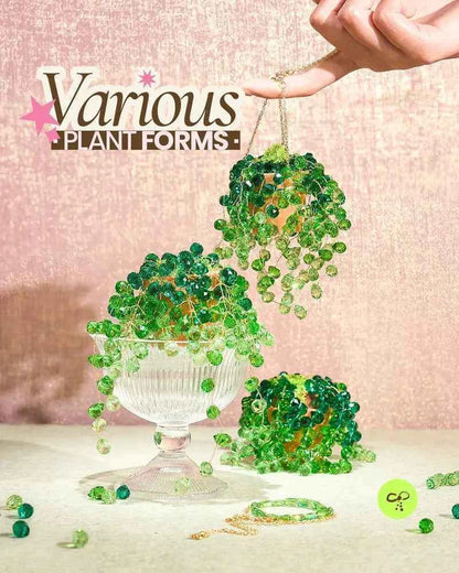🔥Last Day 50% OFF| 🌟Mini Woven Basket Beaded Plant Suncatcher - Longer Strands🍀☀️