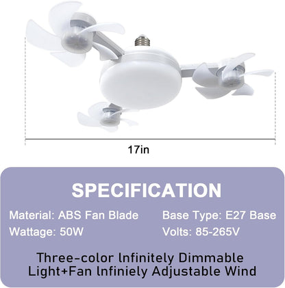 💡 Ceiling Fan Light Bulb | Easy Install 3-Speed Fan Lamp