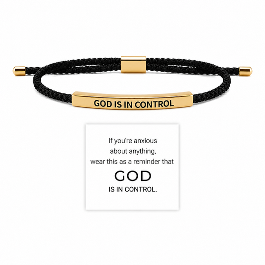 ✨God Is In Control Engraved Faith Bracelet – ✝️A Daily Reminder of Peace, Strength & Trust