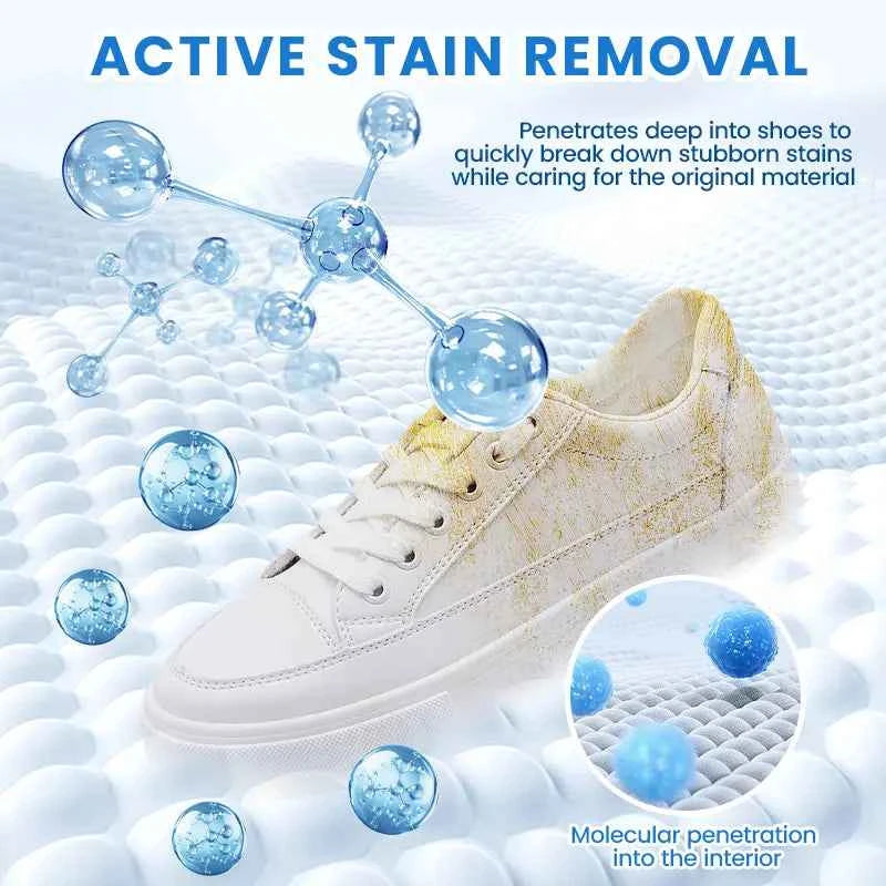 👟 No-Wash White Shoe Cleaner Cream | Built-in Sponge Cleaner