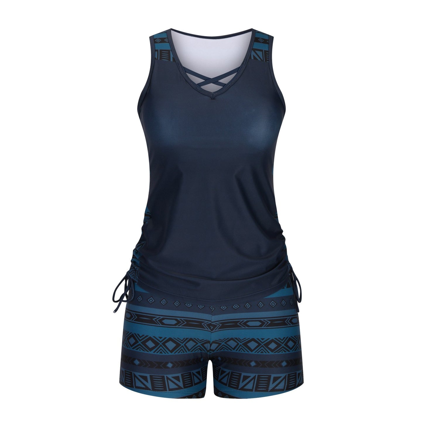 ⏰LAST DAY 48% OFF - Miraclesuit Women's Tummy Control Tankini Set with Built-In Bra – Flattering Boho Swimwear with Shorts🔥