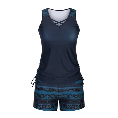 ⏰LAST DAY 48% OFF - Miraclesuit Women's Tummy Control Tankini Set with Built-In Bra – Flattering Boho Swimwear with Shorts🔥