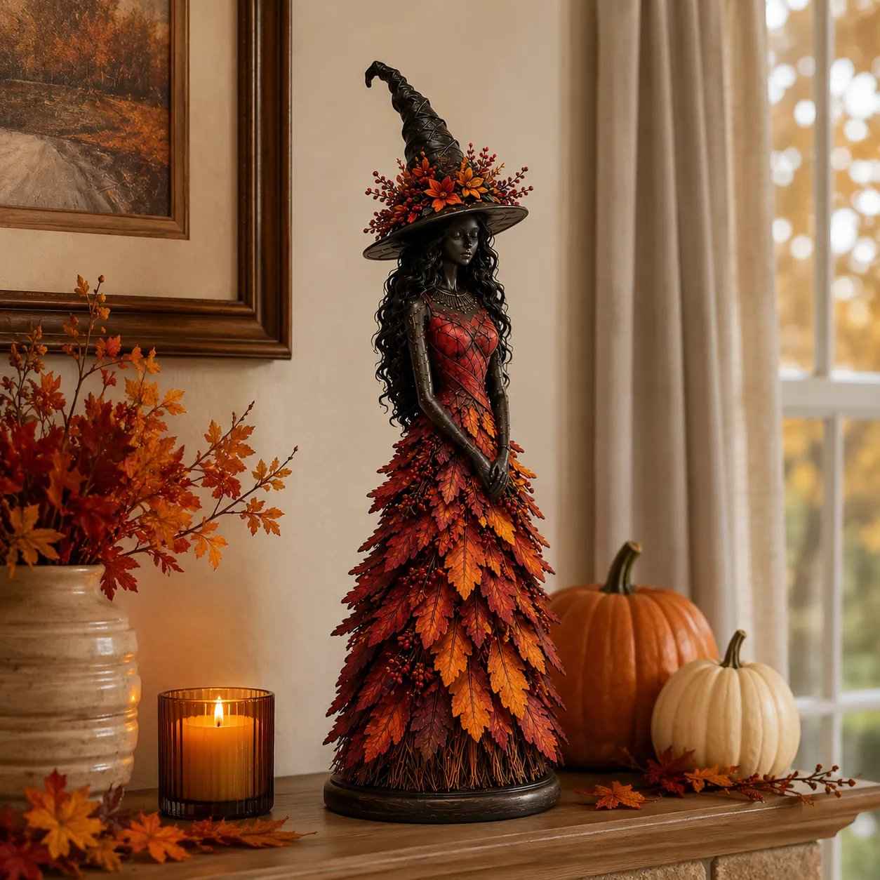 💥LAST DAY 49% OFF - 🧙 Enchanted Autumn Witch Figurine