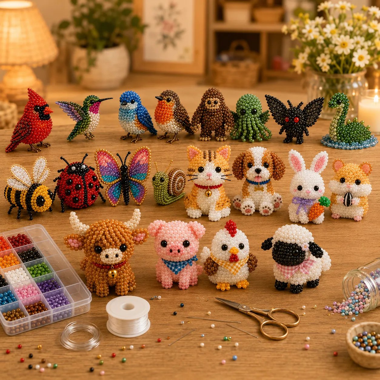 🧵✨ Tiny 3D Beaded Animal DIY Kit – Turn Tiny Beads Into Treasured Handmade Animals, Great for Cozy Afternoons & Thoughtful Gifts