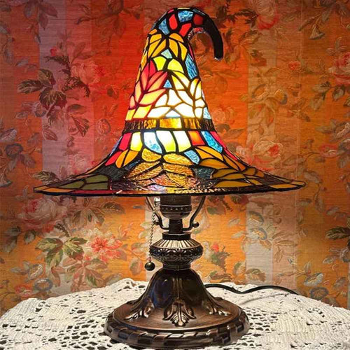 🔥Limited Exclusive 50% OFF♠️Witch Hat Stained Glass Style Night Light🎁