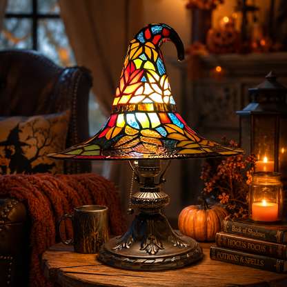 🔥Limited Exclusive 50% OFF♠️Witch Hat Stained Glass Style Night Light🎁