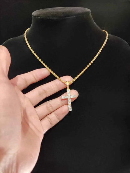 💎 Cross Twist Chain Pendant Necklace | Trendy Hip Hop Style