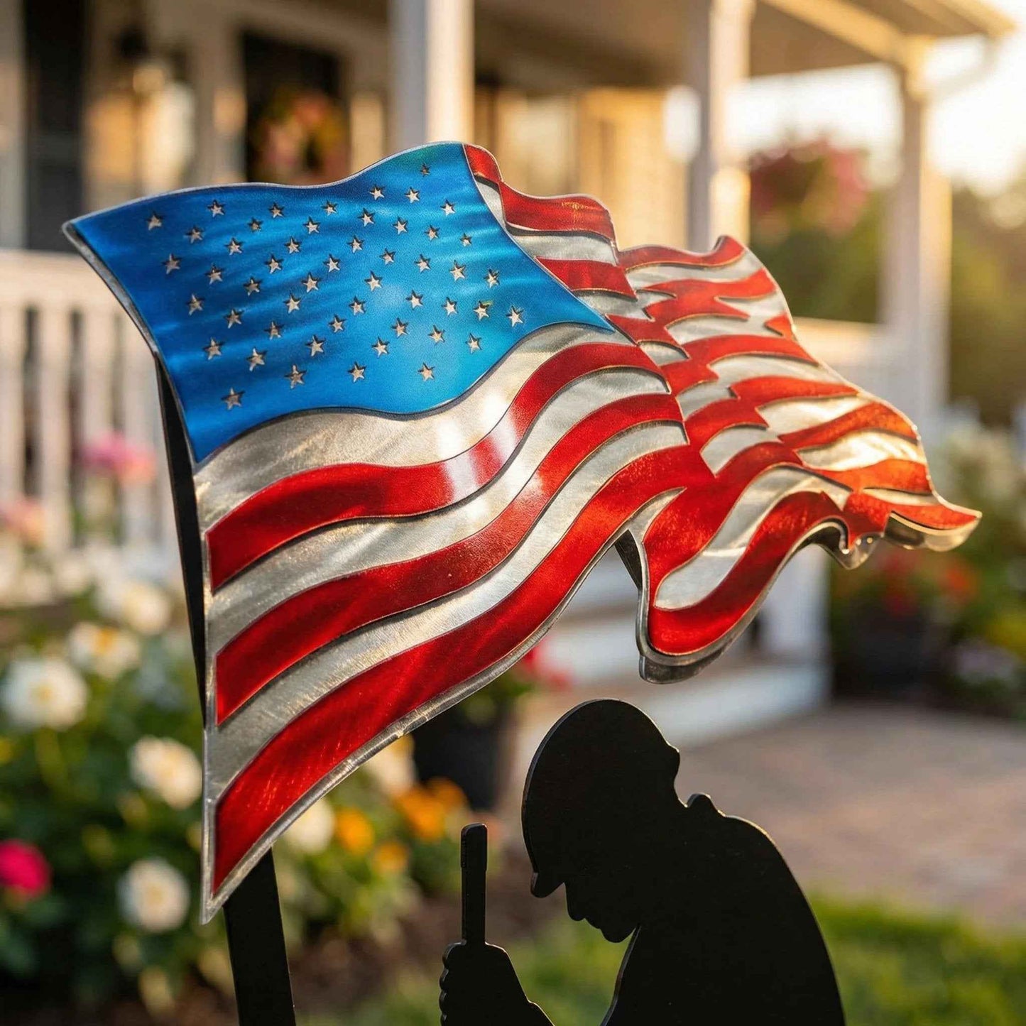 💥🔥 First 50 pieces🔥💥 ✨🇺🇸🗽  Metal Garden Stake – 🎖️ 250 Years of Defending Liberty
