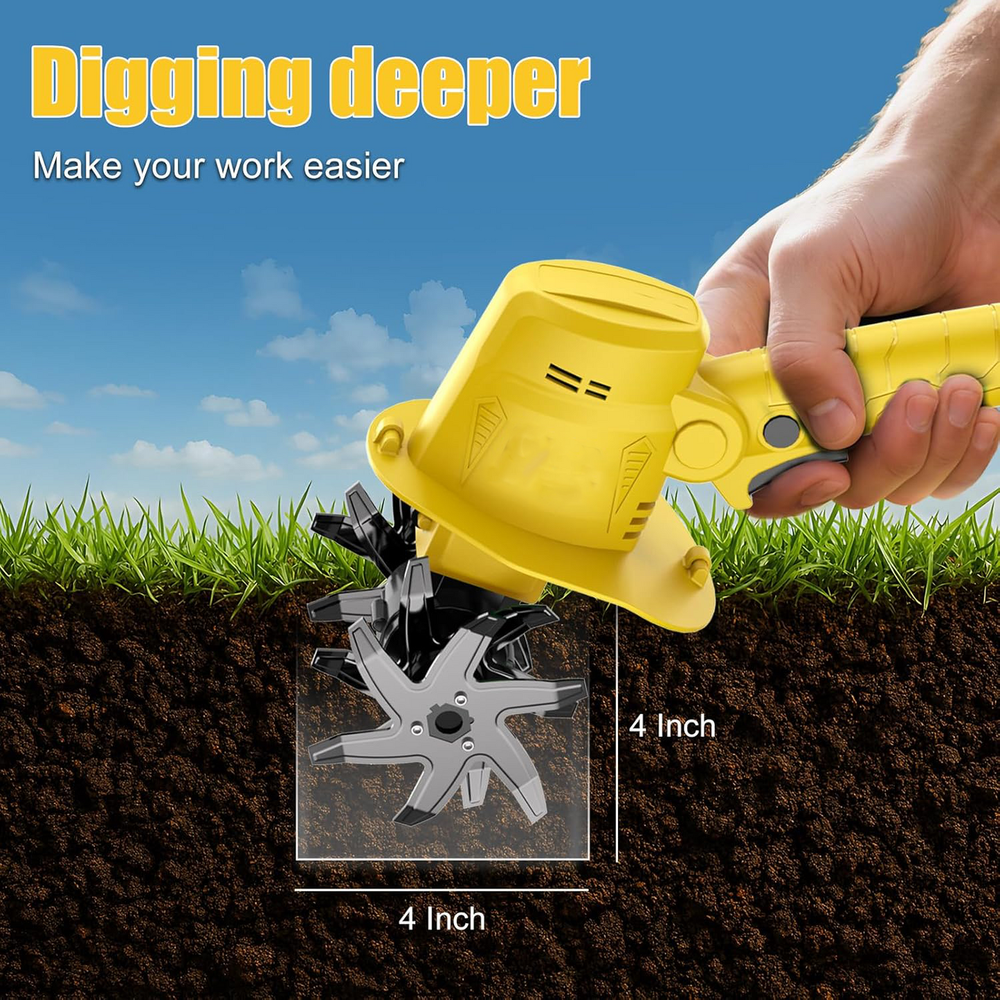 🌱🏡 Garden Season 49% OFF🔥 20V Electric Tiller | Perfect for Soil Cultivation, Weeding & Planting