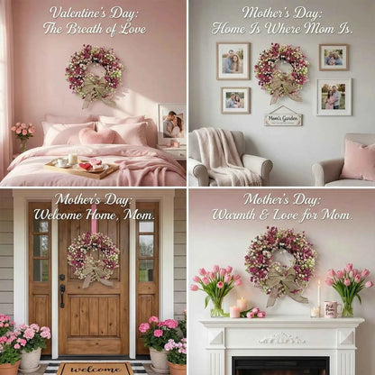 🌿 Artificial Floral Wreath 30cm | Spring Door Wall Decor