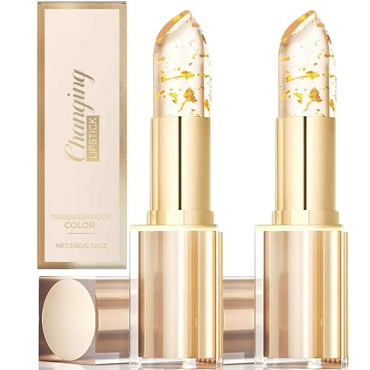 ✨ Color Changing Lipstick | Gold Crystal Moisturizing Lip Gloss