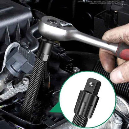 Flexible torque extension rod 360 articulation for hard to reach bolts