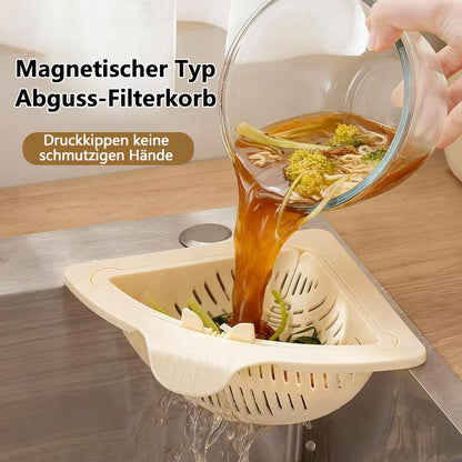 🧲✨ Magnetic Triangle Drain Basket | Multi-Function Sink Organizer & Food Strainer