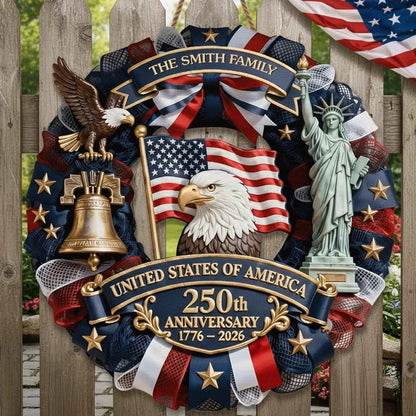 🎁 Custom Wood Sign | America 250th Anniversary Family Gift