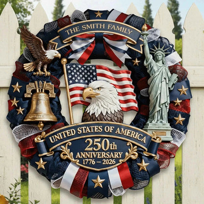 🎁 Custom Wood Sign | America 250th Anniversary Family Gift