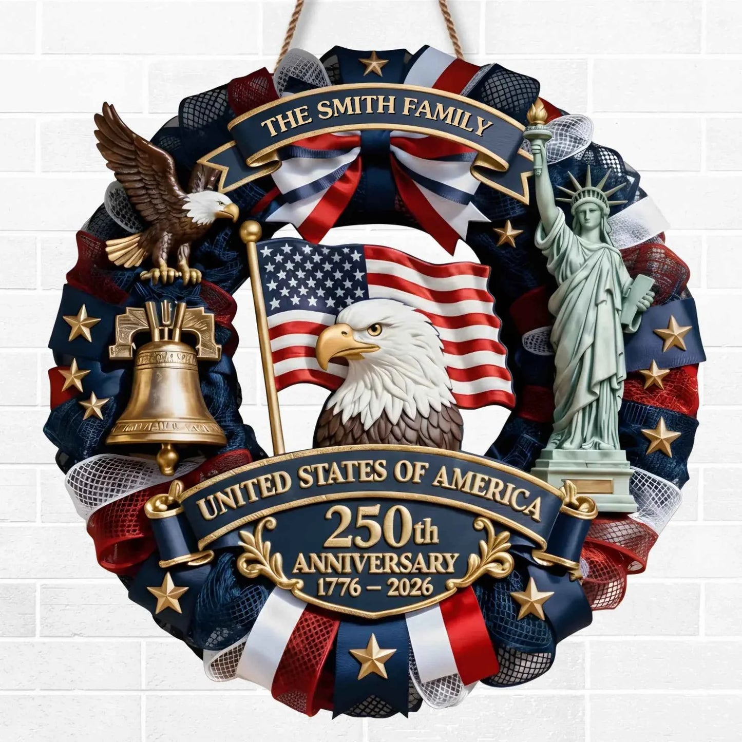 🎁 Custom Wood Sign | America 250th Anniversary Family Gift