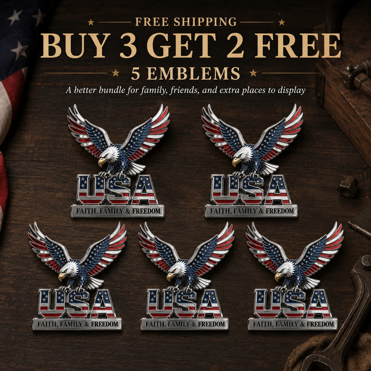 🔥 Today Only 49% OFF 🇺🇸 Patriotic Metal Emblem Collectible