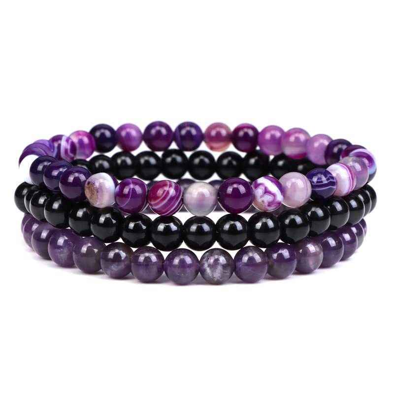 🔮 Triple Protection Crystal Bracelet Set | Tiger’s Eye, Obsidian & Amethyst