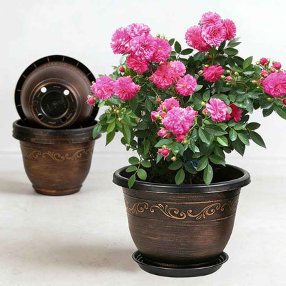 🌿 4-Pack Retro Plant Pots | Indoor & Outdoor Flower Planters