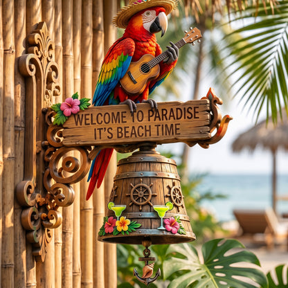 🔥Last Day 49% OFF Sola🔥-🐠 "Island Vibes Lover Paradise Welcome to Paradise" Tropical Wall Bell
