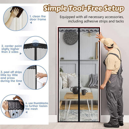 Keep The Bugs Out🦟🙅Magic Mesh Summer Magnetic Screen Door Curtain