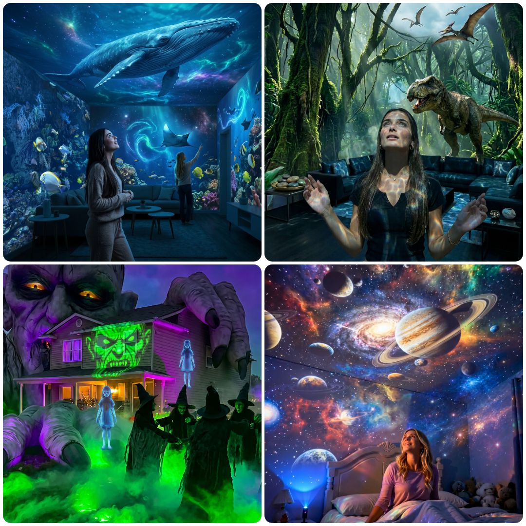 🔥Last Day Promotion 70% OFF🔥Night Light Projector 🔥5D Galaxy Ocean Projector for Bedroom