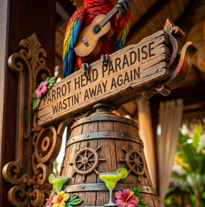 🔥Limited Time 49% OFF | 🔔🏝️ Parrot Head Paradise Wall Bell