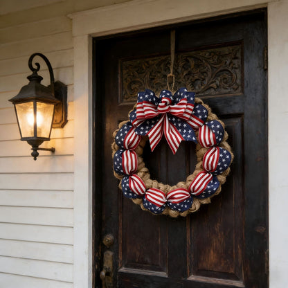 🌿 Pine Cone Wreath with Bow | Front Door Decoration