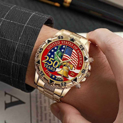 ⌚🔥 Today Only 49% OFF🔥 American Anniversary Badge Watch | Personalized Flag Design for Men