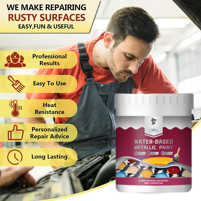 ⏳Time-Limited Special⏰Rust Converter Metallic Paint – One coat stops rust, no sanding, no fumes.  🔨🛡️
