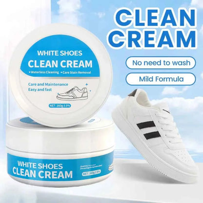 👟 No-Wash White Shoe Cleaner Cream | Built-in Sponge Cleaner