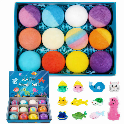 🛁🐣Bath Bombs For Kids – 12 Pack With Surprise Toys Inside, Easter Basket Stuffers