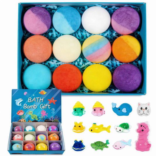 🛁🐣Bath Bombs For Kids – 12 Pack With Surprise Toys Inside, Easter Basket Stuffers