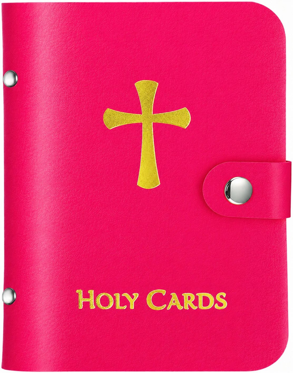 ✝️🙏Catholic Faux Leather Holy Card Holder – Pocket Prayer Card Organizer with Snap Closure