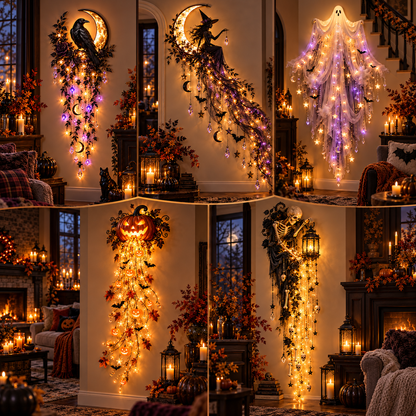 ✨Last Day 50% OFF✨Elegant Halloween Cascade Wall Light – 5 Gothic Illuminated Designs