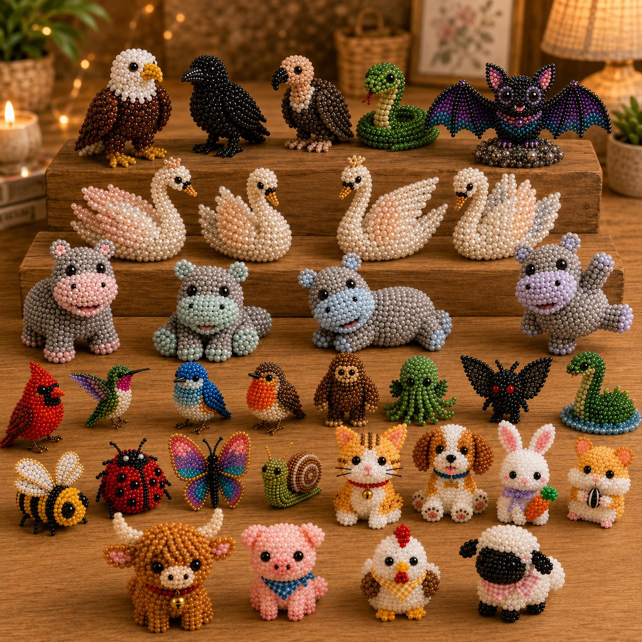 🧵✨ Tiny 3D Beaded Animal DIY Kit – Turn Tiny Beads Into Treasured Handmade Animals, Great for Cozy Afternoons & Thoughtful Gifts