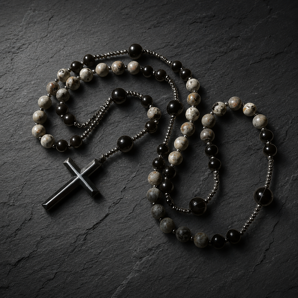 📿Natural Rosary Necklace - UV Reactive Energy Protection Healing Crystal💎