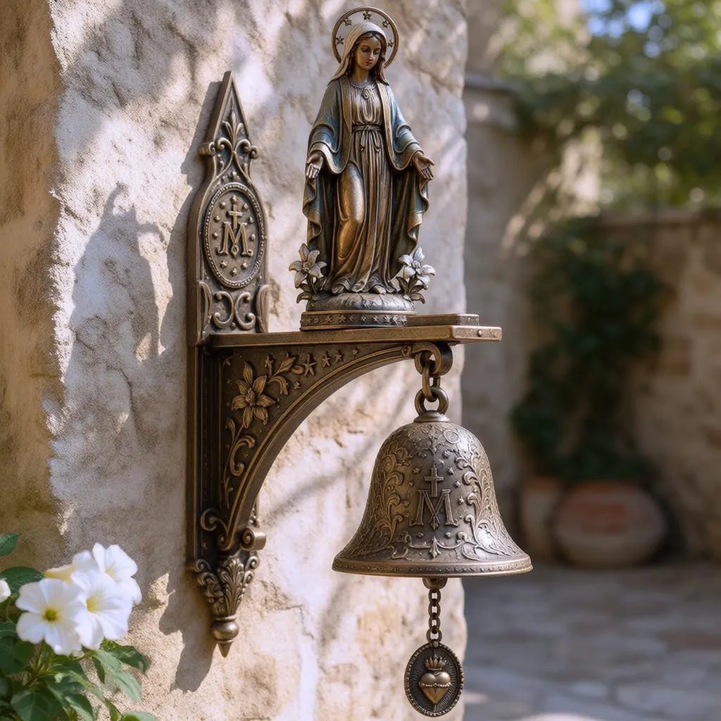 Our Lady of Grace Bronze Miraculous Medal Wall Bell✨ Invite Peace, Grace & Blessings into Your Home 🙏