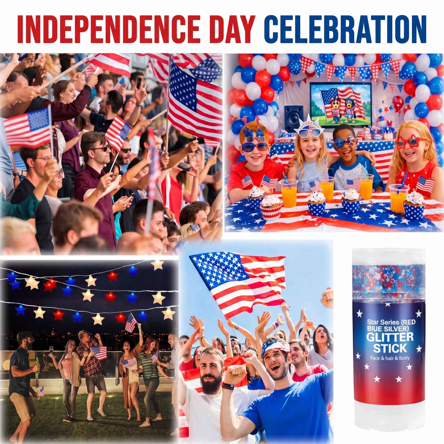🦅Make 4th of July Glitter Again ✨🔔Red, White & Blue Body & Hair Sparkle