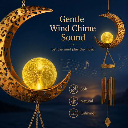 🌙✨ Moon Courtyard Solar Wind Chime 🎐 Add Magic to Every Evening