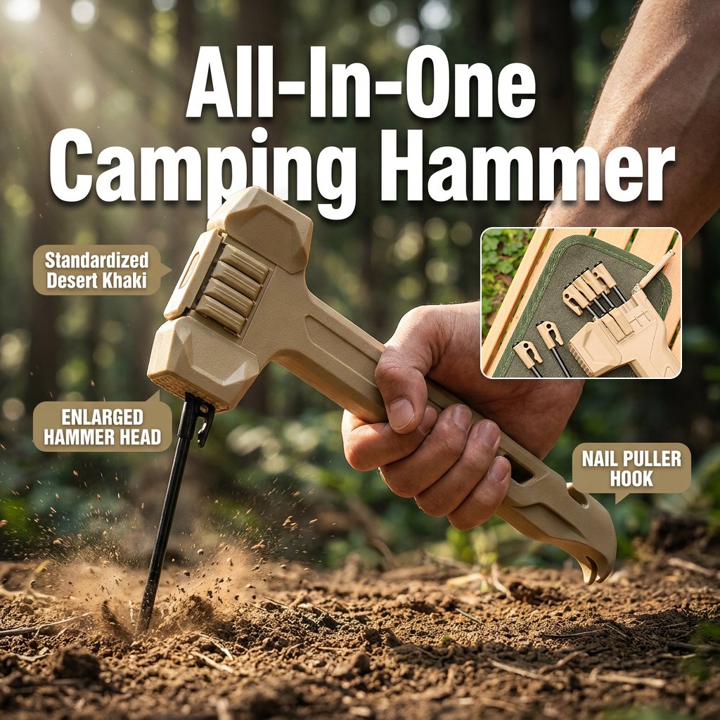 🔥LAST DAY 50% OFF - 🔨Multifunctional Camping Hammer & Tent Stake Puller🎁