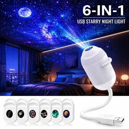 🌌 USB Star Projector Lamp ✨ Magical Galaxy Night Light