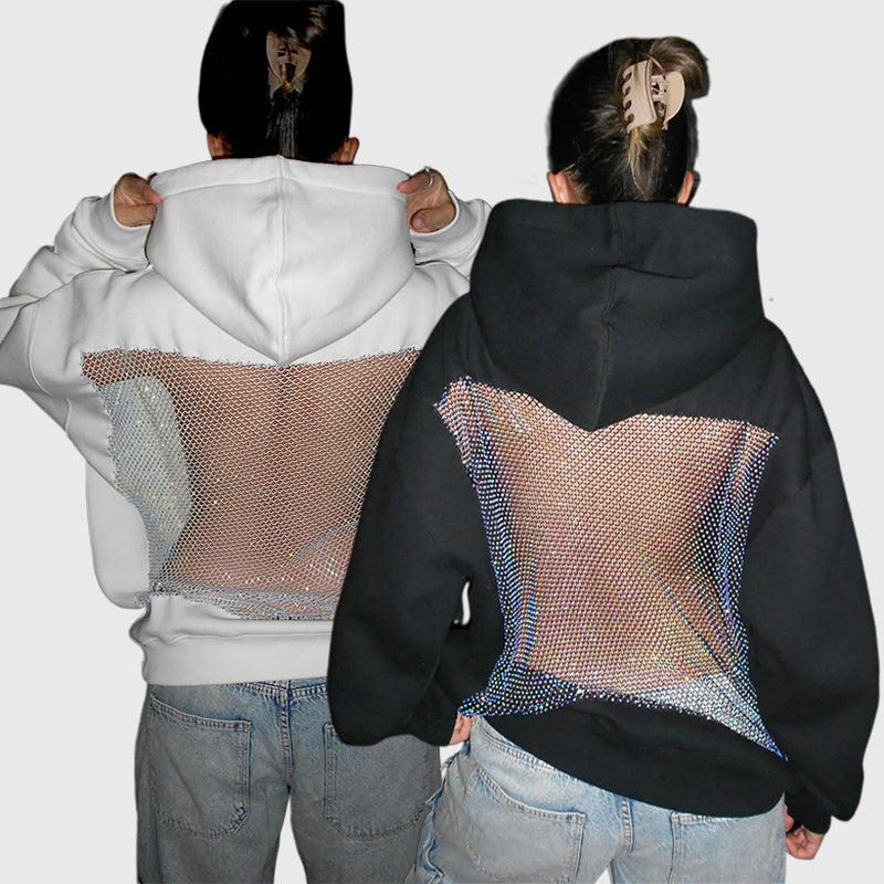 💥 50% OFF Final Sale – Crystal Mesh Hoodie ✨