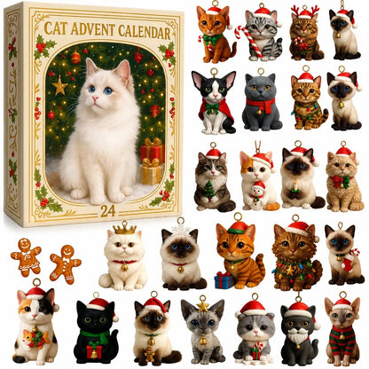 🎄 2026 Cat Advent Calendar 🐱 24 Cute Cat Charms for Christmas