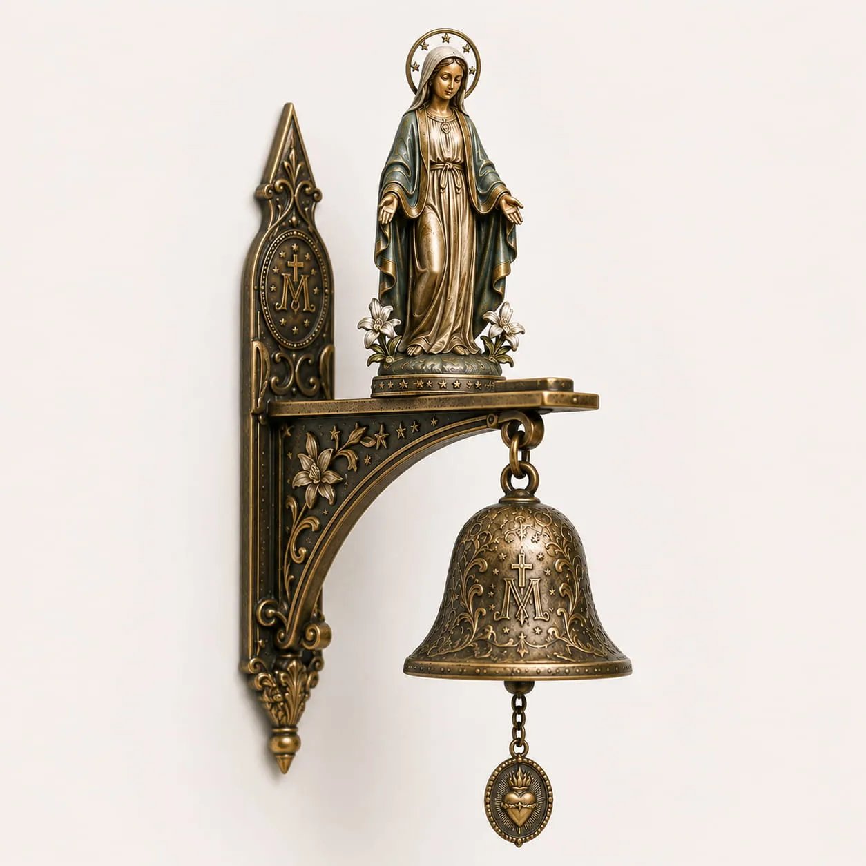 Our Lady of Grace Bronze Miraculous Medal Wall Bell✨ Invite Peace, Grace & Blessings into Your Home 🙏