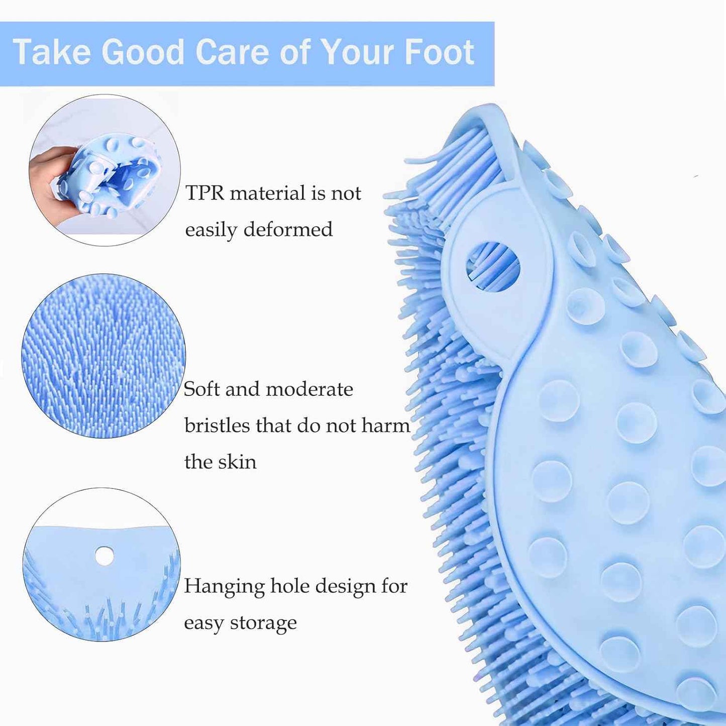 🏆#1 Bestselling🏆Shower Foot Scrubber Mat with Non-Slip Suction Cups