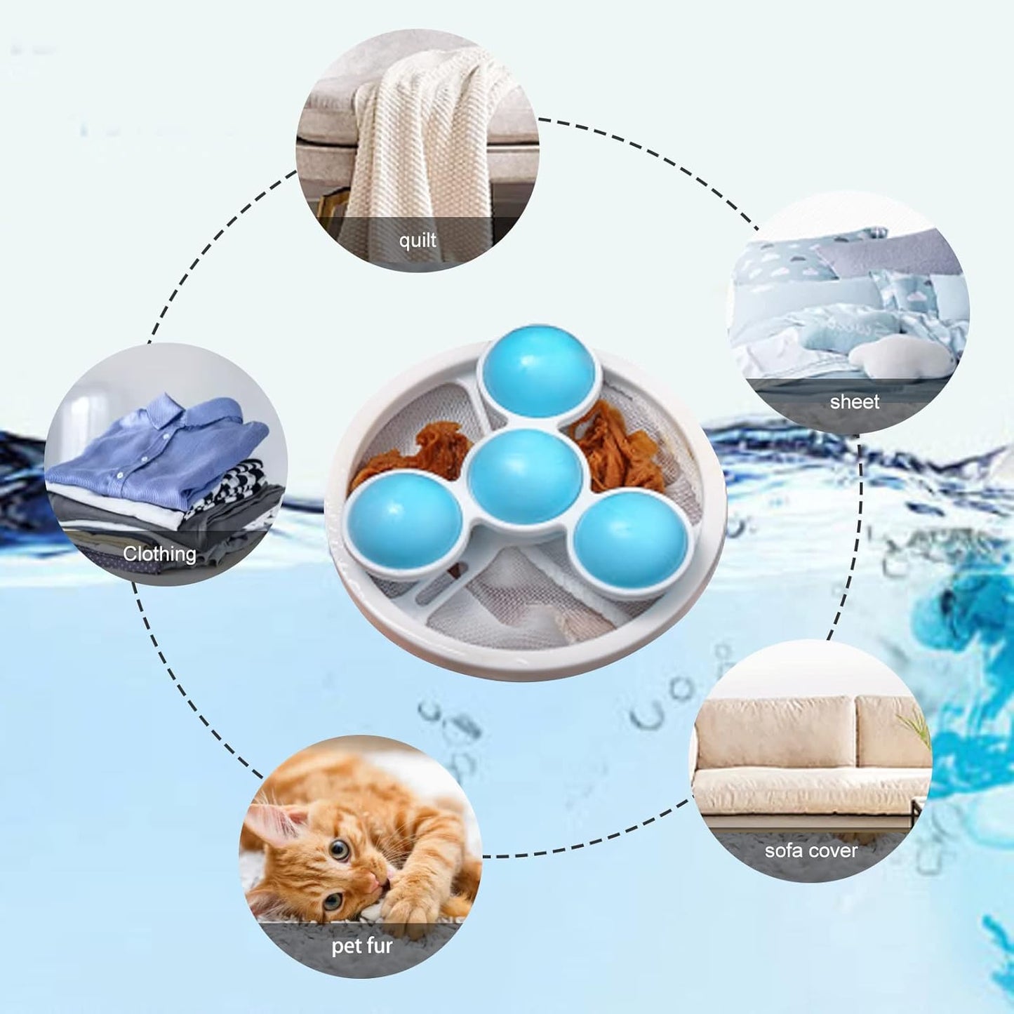 🧺 Hair Filter Bags for Laundry | Floating Lint Catcher 3-Pack