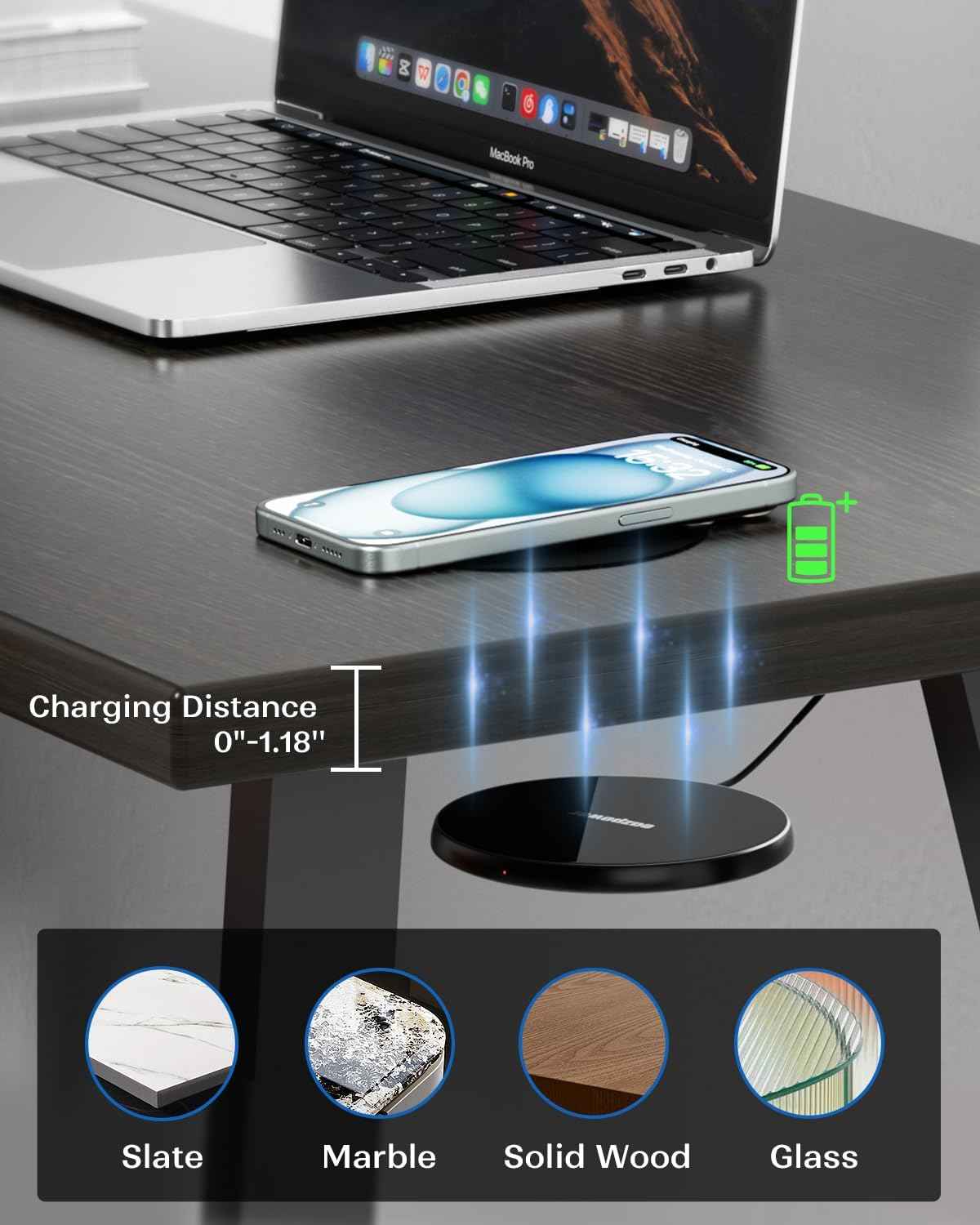 ⚡Desk Wireless Charger – Hidden Design, Maximum Convenience
